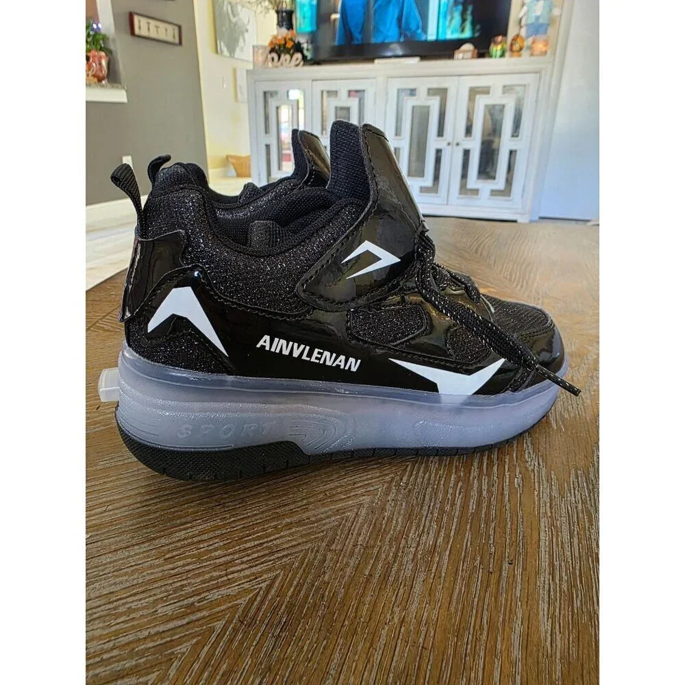 Big Kids Black Ainvlenan Light-Up Roller Sneakers‎ Skates, EU Size 35, US 4.5 B2
